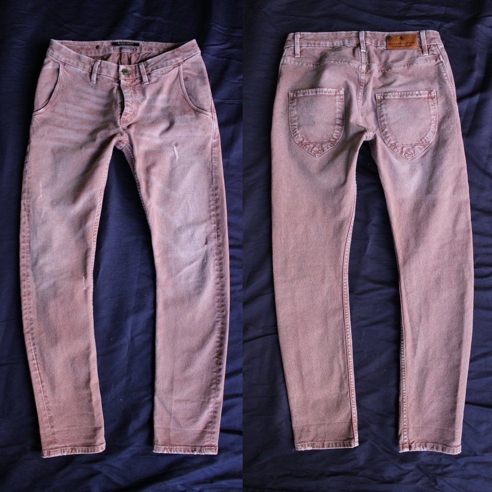 Maison Scotch & Soda mauve pink Bedouin Blue skinny moto 26 X 32 jeans